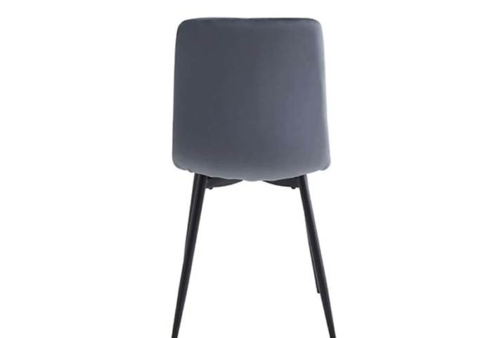 C-1474 Dark Grey Velvet Dining Chairs w/ Metal Legs (Set of 6) - Image 2