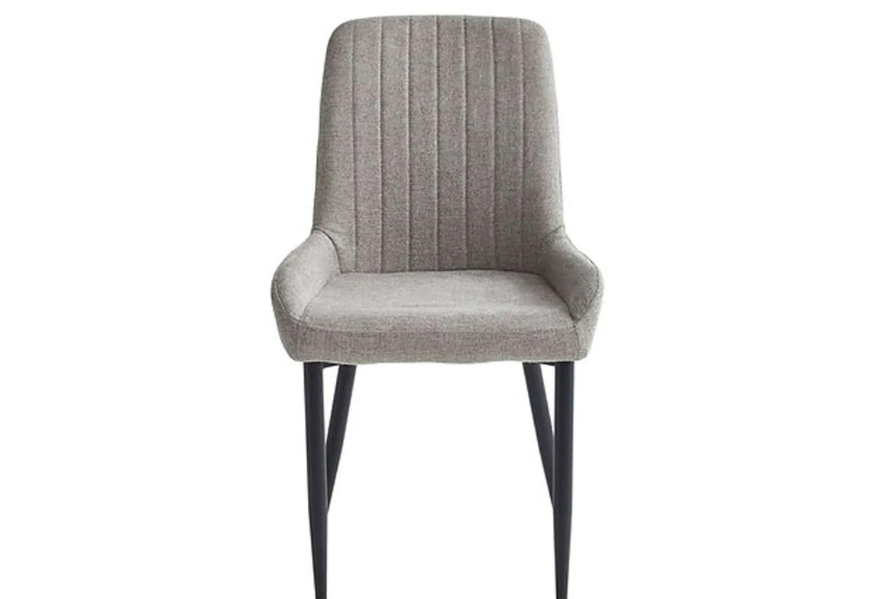 Untitled design (14) C-1512 Grey Fabric Dining Chairs w/ Metal Legs (Set of 2) - Image 1