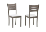 C-1052 Wooden Dining Chairs w/ Creme Fabric Padding (Set of 2) - Image 3