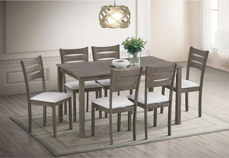 Untitled design - 2026-09-03T182342.258 T-1051 55″ 7pc Wood Dining Set w/ Ladder Back Chairs - Image 1