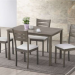 T-1050 48″ 5pc Wood Dining Set w/ Ladder Back Chairs