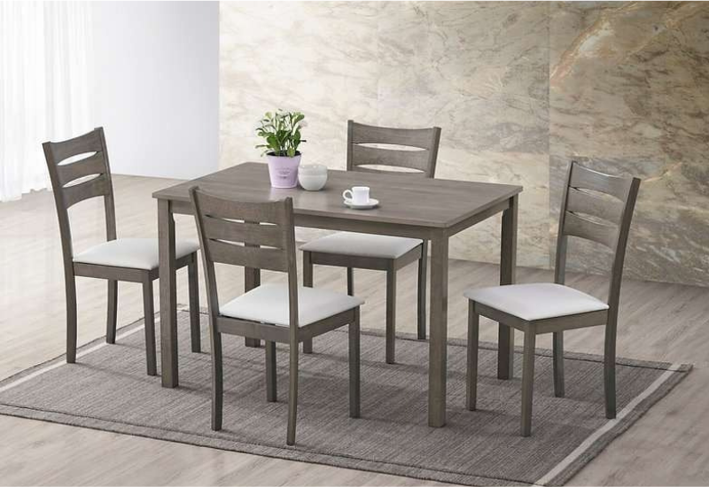 Untitled design - 2026-09-03T182808.658 T-1050 48″ 5pc Wood Dining Set w/ Ladder Back Chairs - Image 1