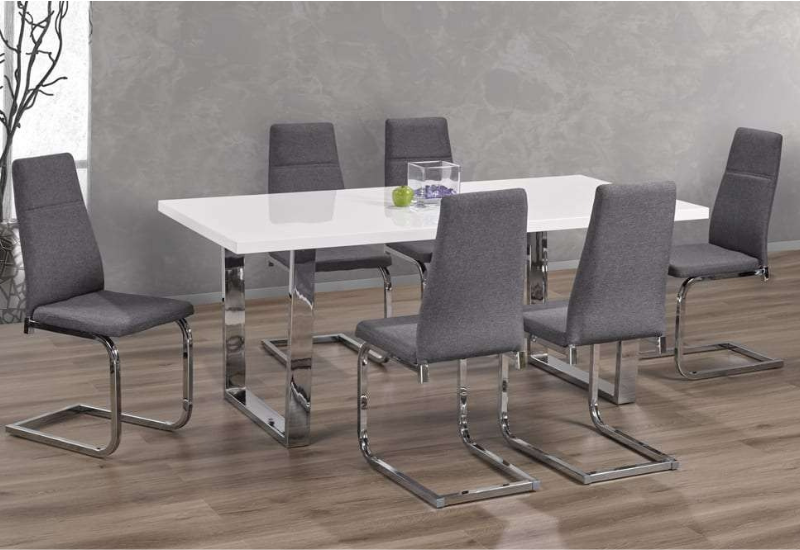 Untitled design - 2026-09-03T200458.447 T-3360a 71″ White Gloss Wood Dining Set w/ Chrome Legs - Image 1