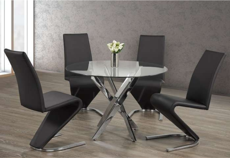 Untitled design - 2026-09-03T201639.370 T-1447c 44″ 5pc Glass Dining Set w/ PU Leather Z-Shape Chairs - Image 1
