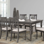 Claudia 65″-83″ Extendable Grey Wood Dining Set