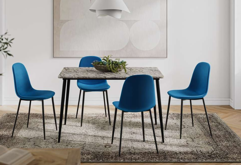 Untitled design - 2026-09-04T004823.198 T-3206b 48″ 5pc Faux Marble Dining Set w/ Velvet Chairs - Image 1