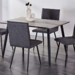 T-3310b 48″ 5pc Faux Concrete Dining Set w/ Air Suede Chairs