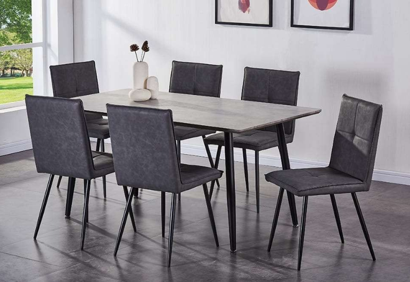 Untitled design - 2026-09-04T035522.154 T-3315b 63″ Faux Concrete Dining Set w/ Air Suede Chairs - Image 1