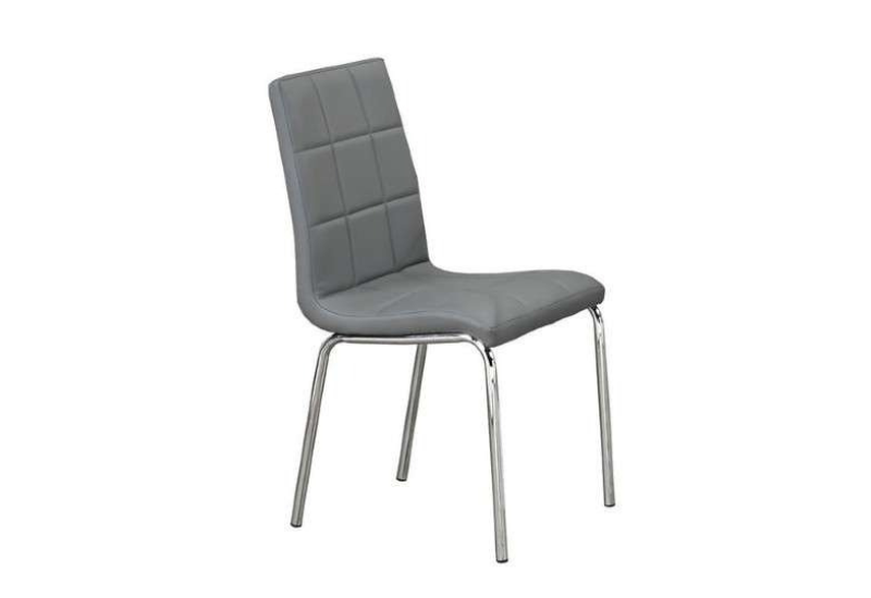 Untitled design - 2026-09-04T070313.674 C-1762 Grey PU Leather Dining Chairs w/ Chrome Legs (Set of 4) - Image 1