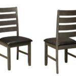 Oakley Grey Dining Chairs w/ Dark Grey PU Seat (Set of 2)