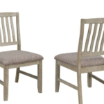 Victory Champagne Dining Chairs w/ Grey Fabric Seat (Set of 2)