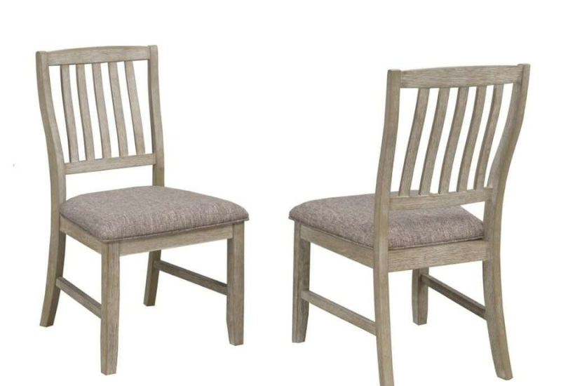 Untitled design - 2026-09-04T075903.096 Victory Champagne Dining Chairs w/ Grey Fabric Seat (Set of 2) - Image 1
