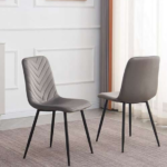 C-1817 Grey Velvet Chairs (Set of 6)
