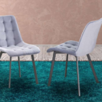 T-214G Grey Velvet Chairs (Set of 2)