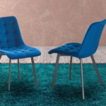 T-214BL Blue Velvet Chairs (Set of 2)