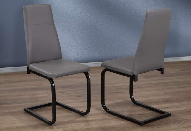 Untitled design - 2026-09-05T135936.442 T-210GB Grey PU Leather Dining Chair w/ Black Metal Legs (Set of 2) - Image 1