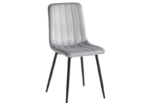 C-1473 Light Grey Velvet Dining Chairs w/ Metal Legs (Set of 6) - Image 3