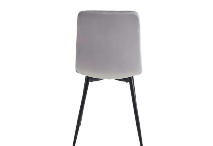 C-1473 Light Grey Velvet Dining Chairs w/ Metal Legs (Set of 6) - Image 2